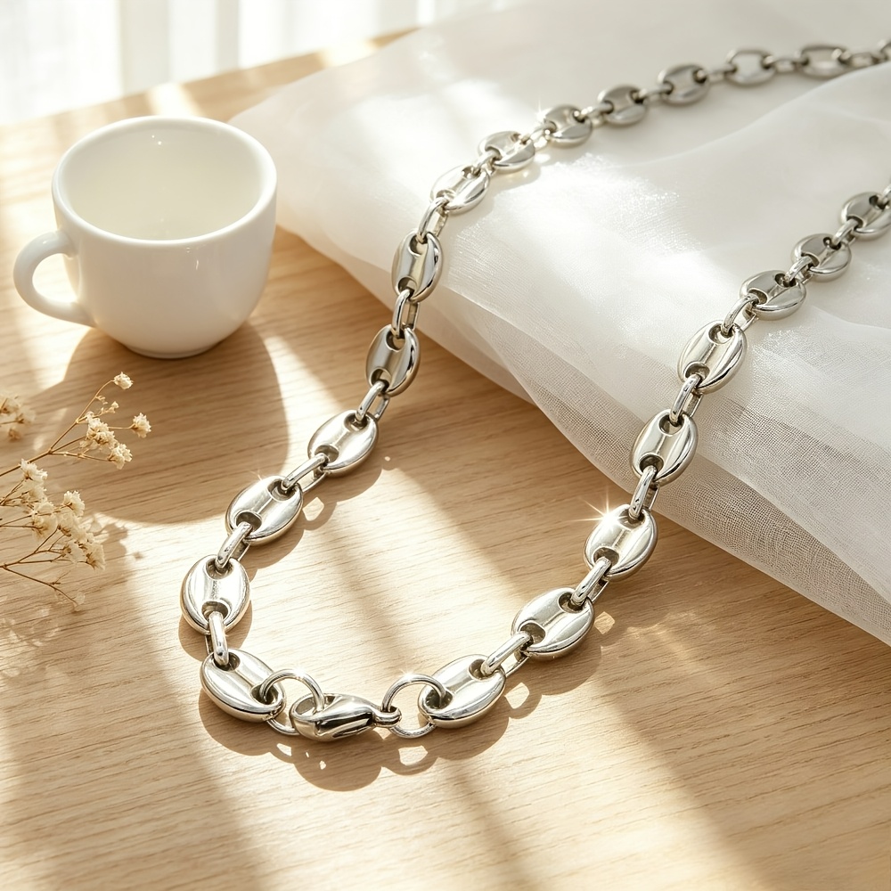Men's 18K Gold Plated Coffee Bean Pig Nose Necklace